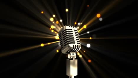 Microphone-and-twinkling-lights