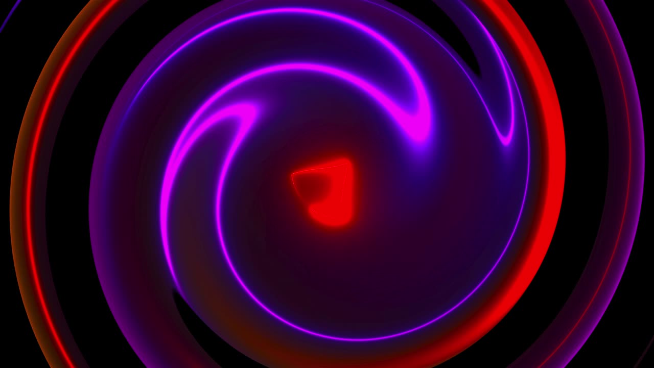 fondo de giro abstracto generado por computadora. renderización 3d fusión circular de líneas de color de neón