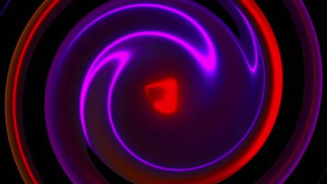 computer generated abstract twist background. 3d rendering circular merger of neon color lines