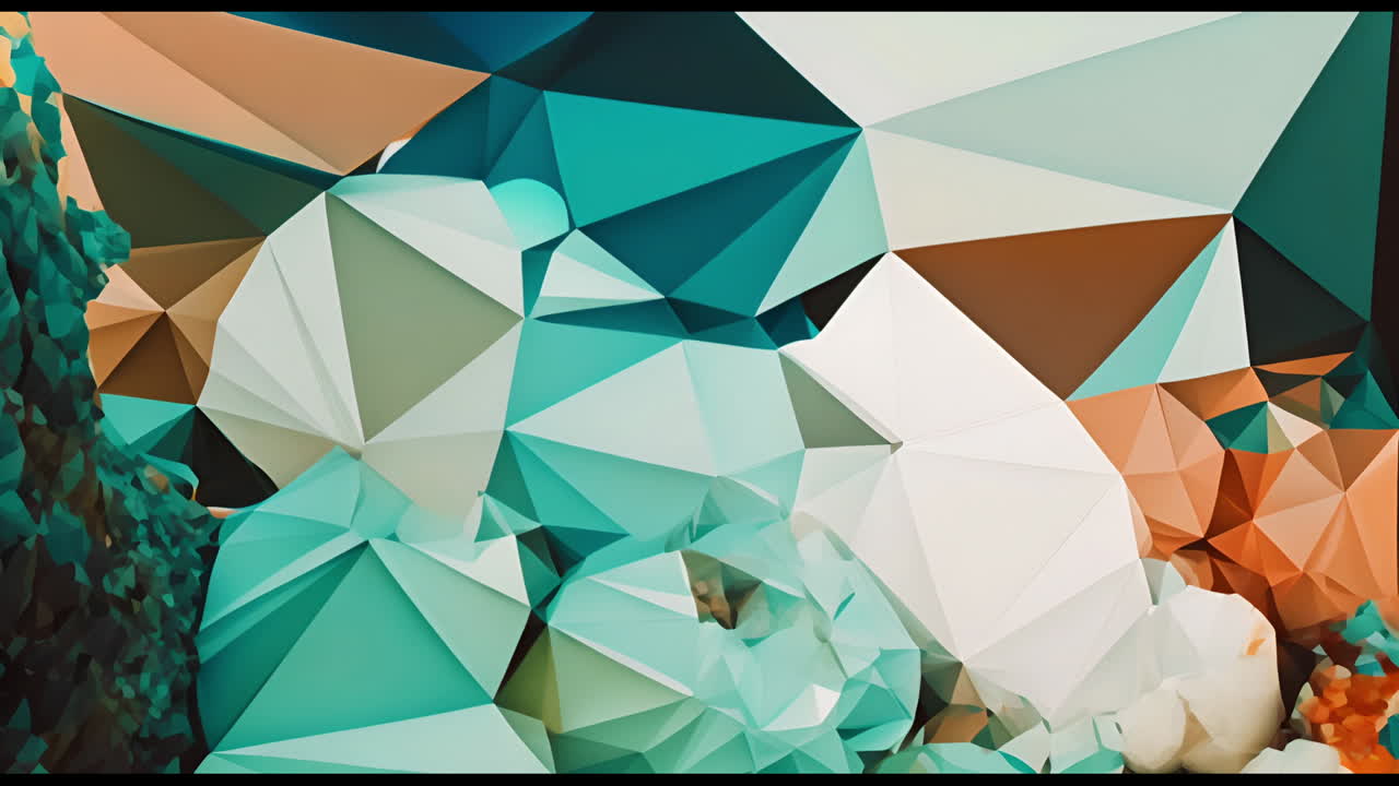 검은색 배경에서 움직이는 녹색 모양의 애니메이션