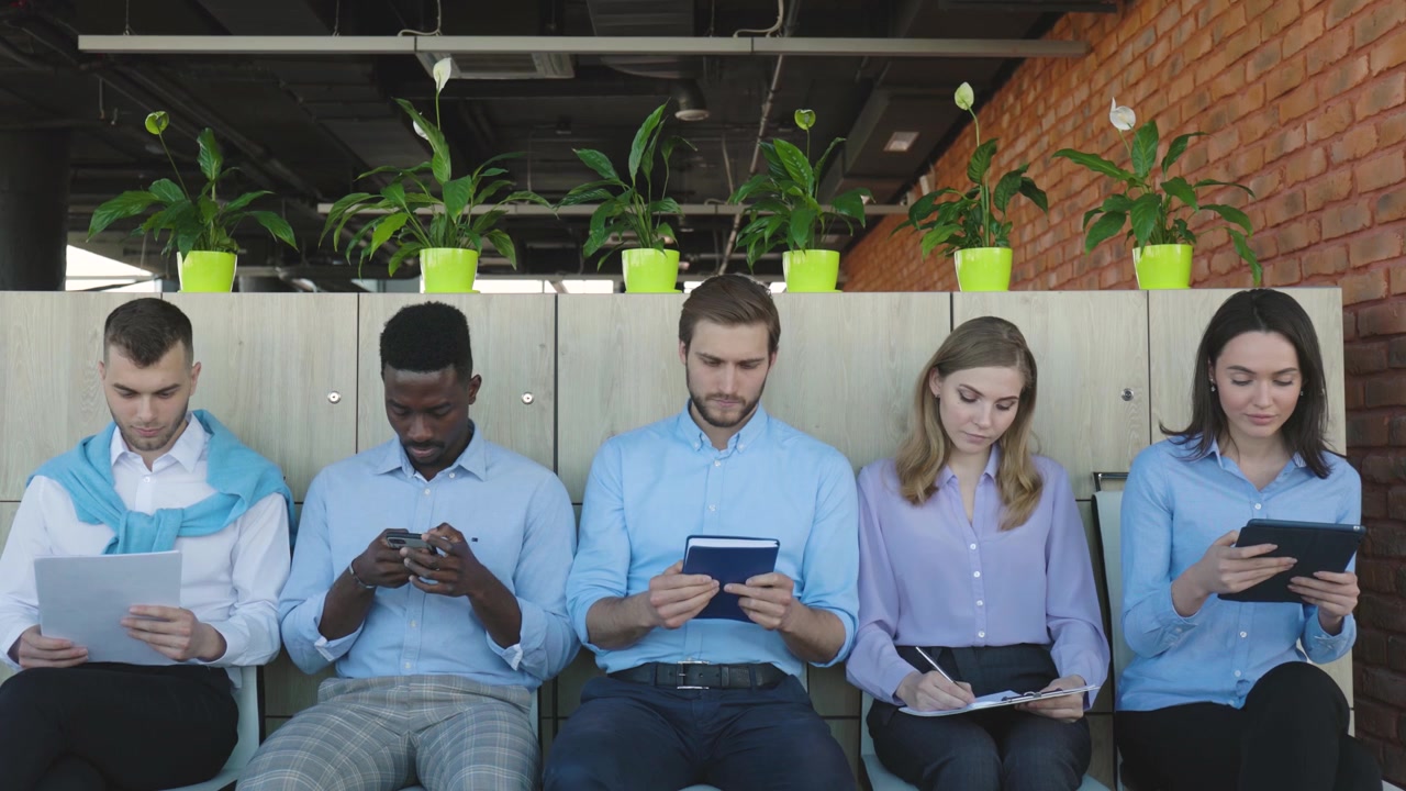 Diverse Group of Job Applicants Waiting for Interview