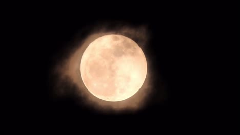 aislamiento animado de luna naranja sobre fondo negro.