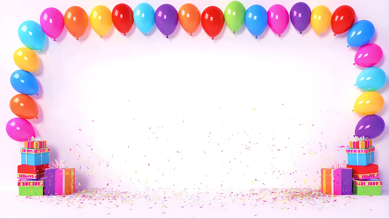 Sfondo di compleanno con palloncini 4K