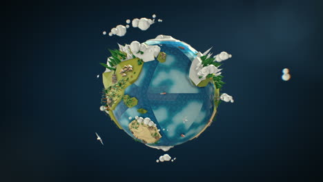 low poly earth - seamlessly looped rotation