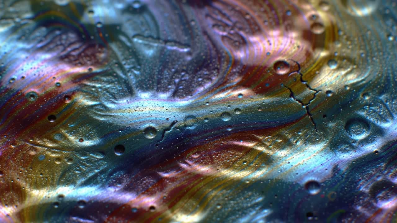 Abstract Fluid Art with Iridescent Colors