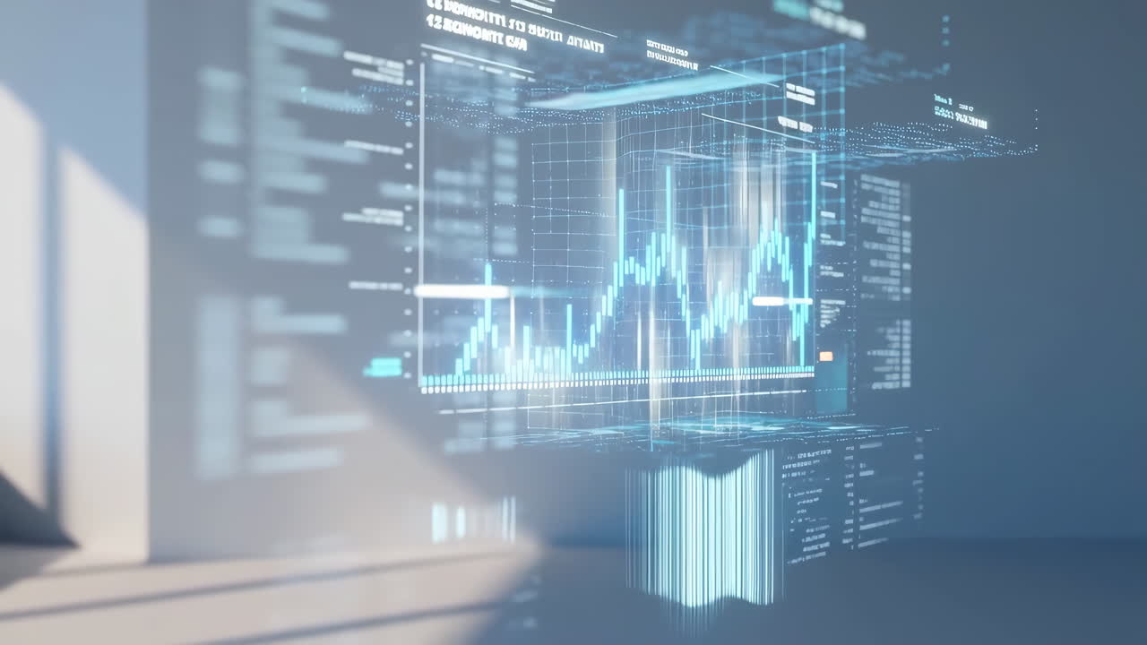 Holographic Financial Data Analysis Display