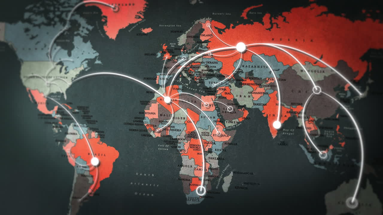 World Map with Global Connections