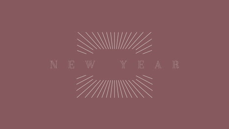 happy new year with retro lines on brown gradient