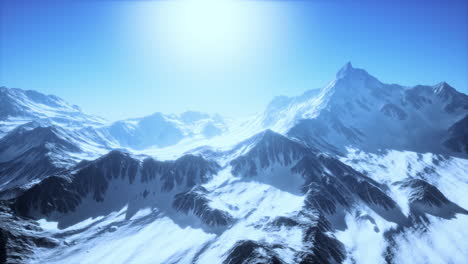 Panoramic-view-of-the-ski-slope-with-the-mountains