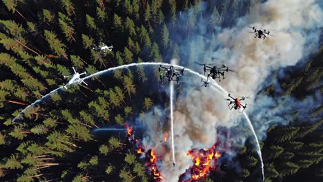 drones fighting forest fire