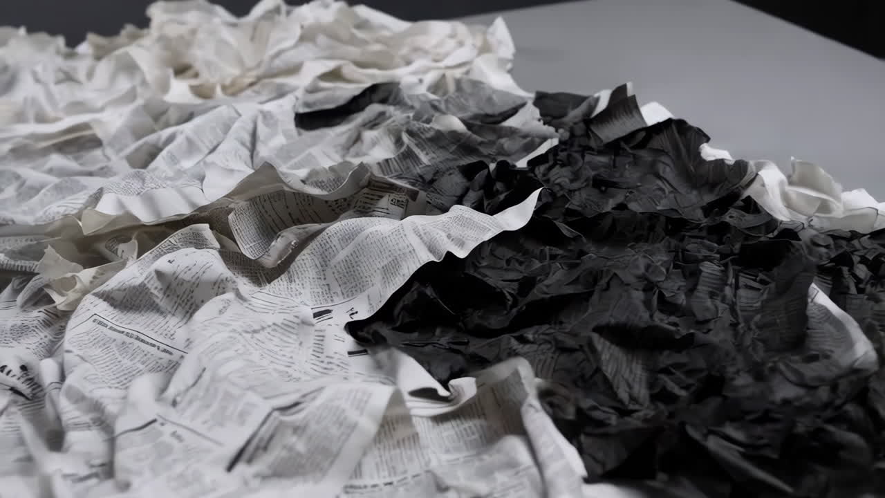 Crumpled Newspaper Collage