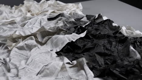 crumpled newspaper collage