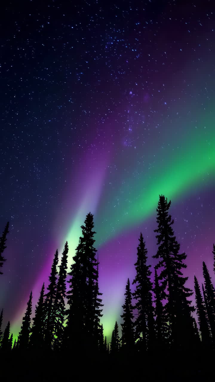 Aurora Borealis over a Forest