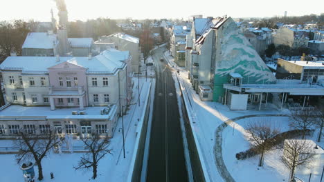 almost empty road on scenic town of sopot in poland during pandemic at wintertime