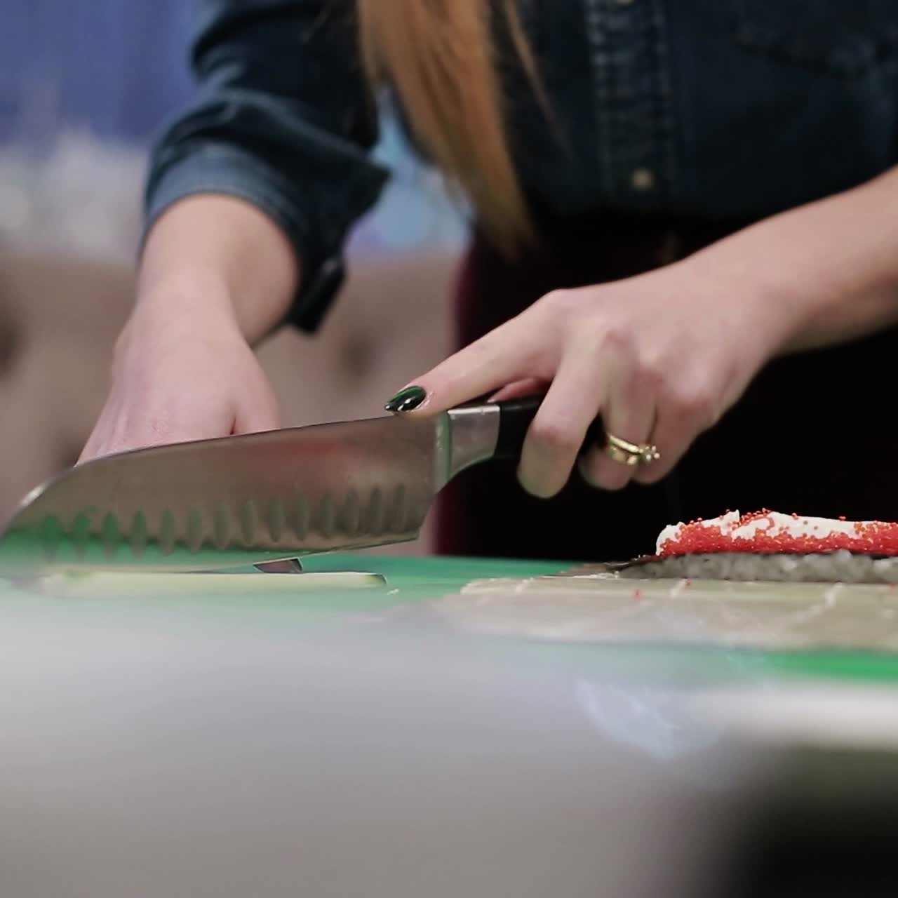 proceso de rollo de sushi