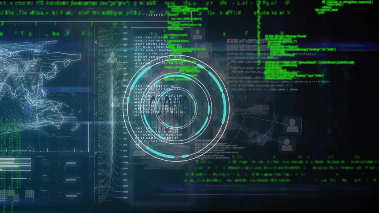 Digitalt datagränssnitt med rullande kod och global nätverksvisualisering