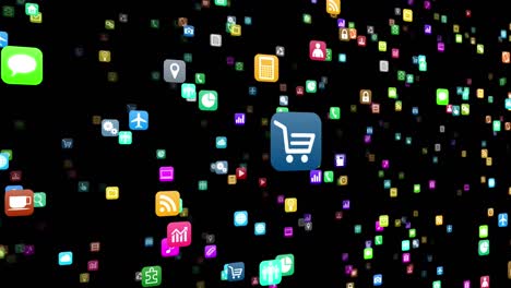 technology icon network symbol digital devices on the internet background