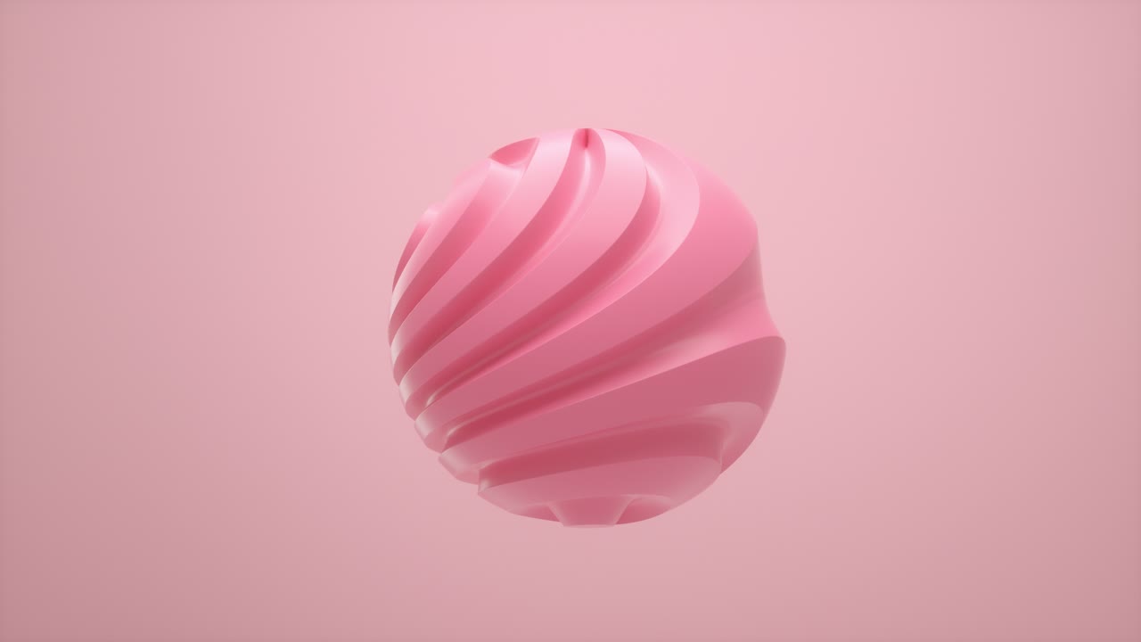Pink organic shape 3d wavy sphere isolated on color background. Trend design 3d render infinite loop