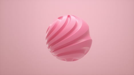 pink organic shape 3d wavy sphere isolated on color background. trend design 3d render infinite loop