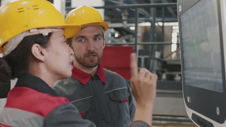 ingegneri che lavorano con macchine e apparecchiature