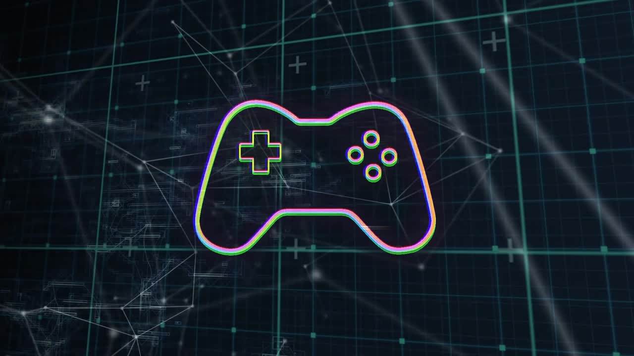 Animated icons and trucks depict global data processing in a digital video