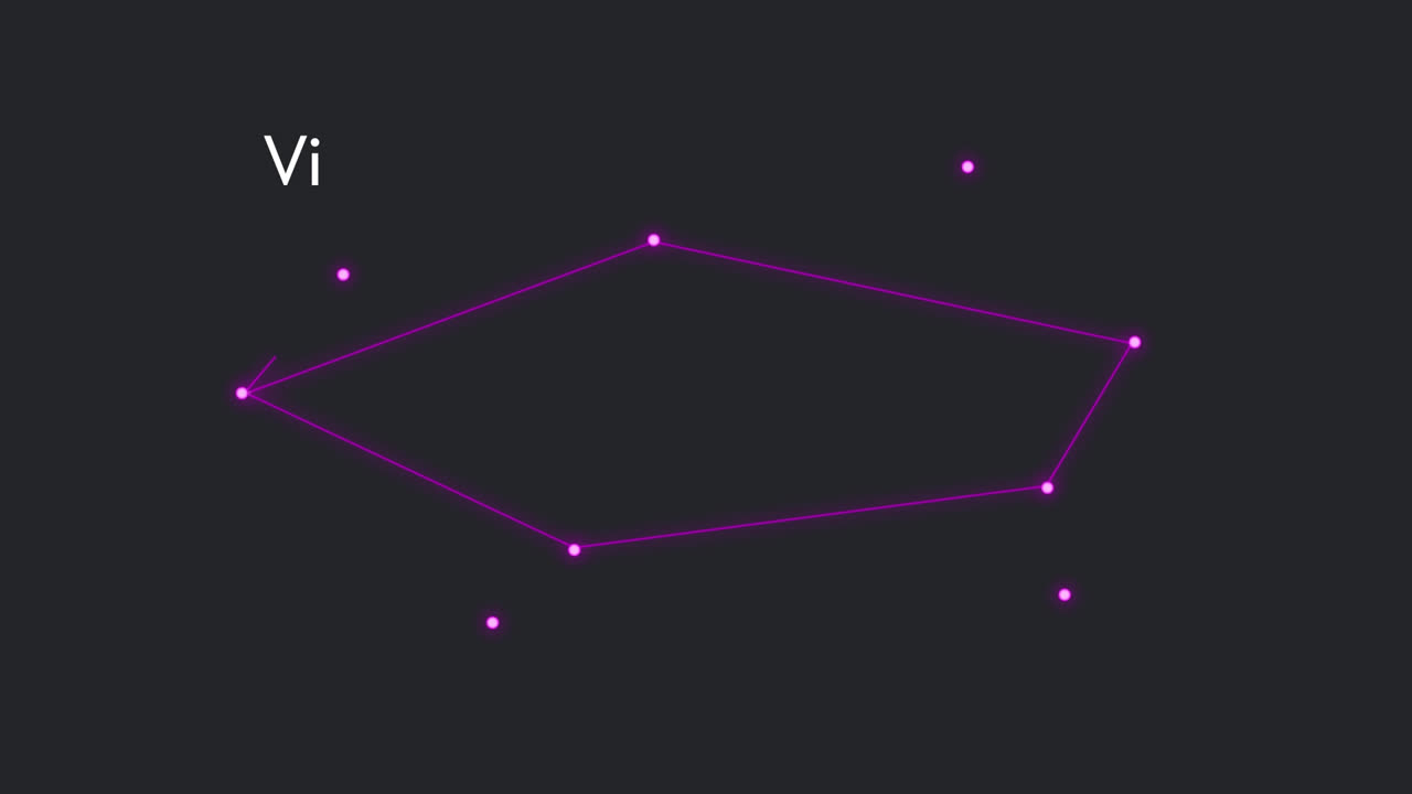 Animation of vibes text over shapes on black background