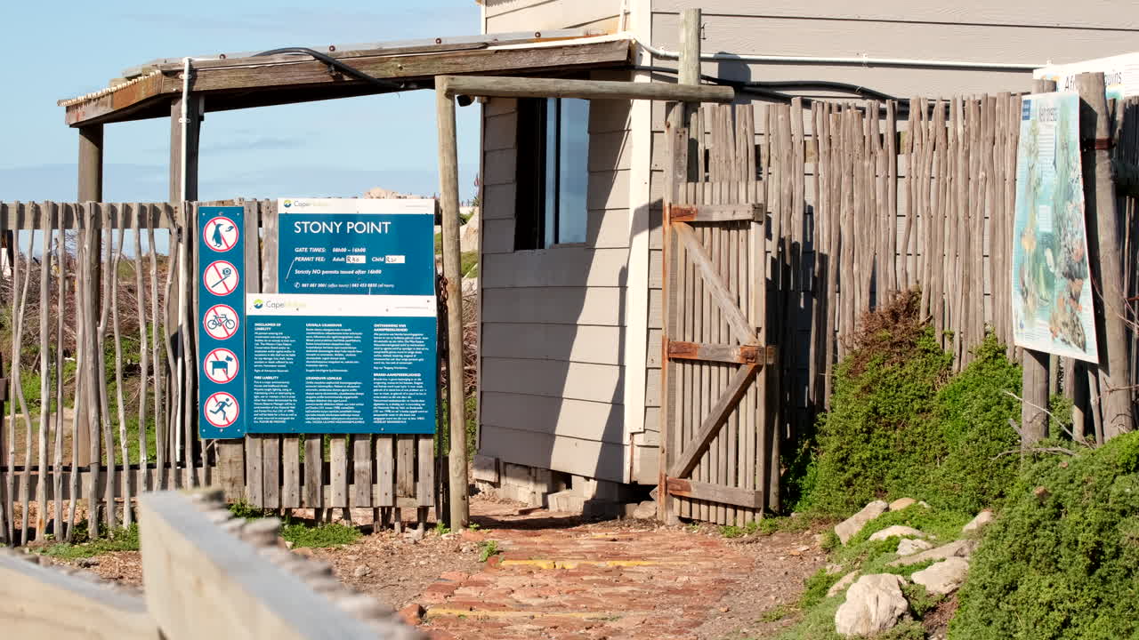 Entrance to Cape Nature Stony Point Nature Reserve penguin colony in Betty's Bay