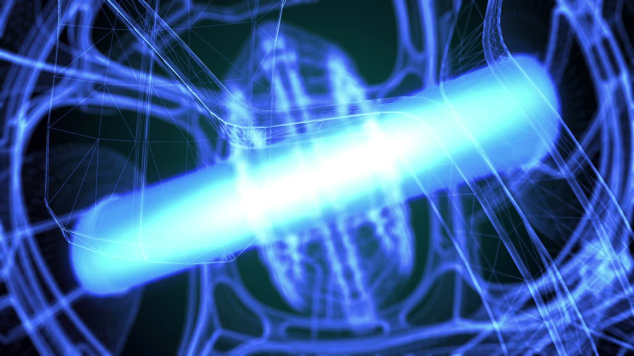 Abstract Deforming Background Animation – Wireframe Energy Core