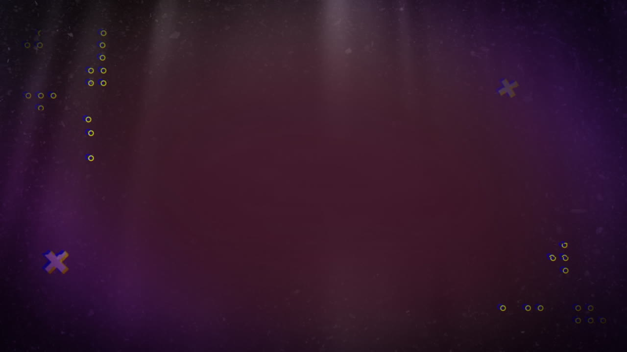 보라색 배경에 복사 공간에 대한 추상적인 모양과 패턴의 애니메이션