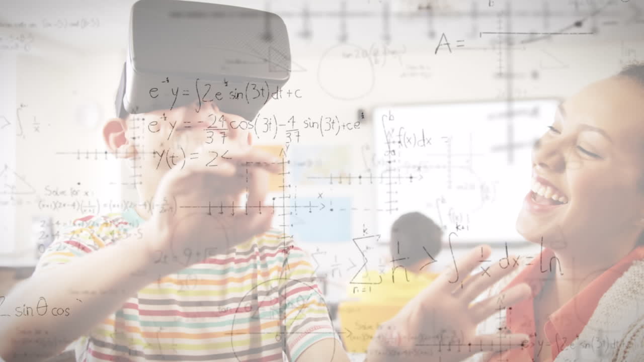 vr 헤드 ⁇ 을 사용하여 학교생을 대상으로 수학 수식의 애니메이션