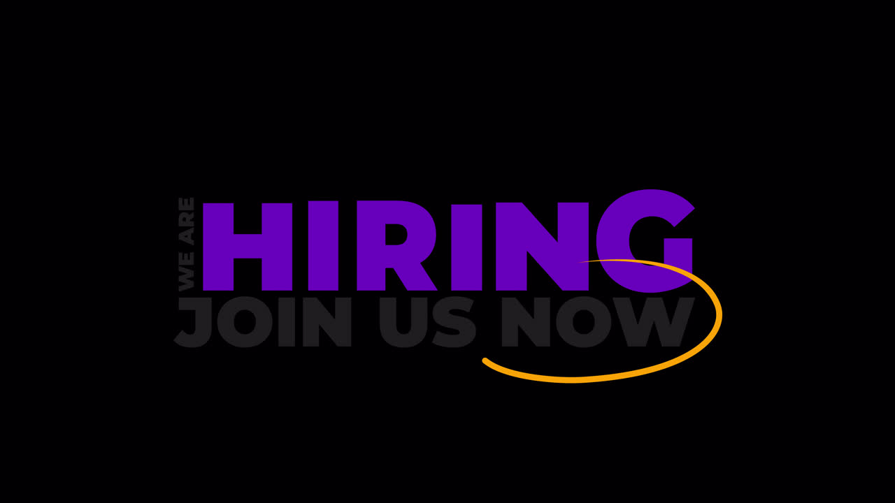 Animated 'We Are Hiring' Text with 'Join Us Now' Call to Action