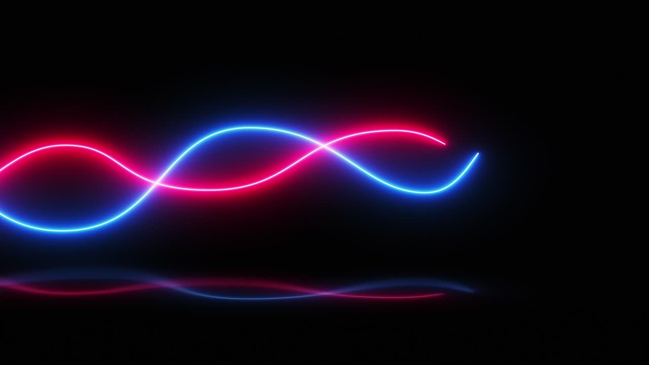 líneas de luces de neón parpadeantes rosadas y azules cruzadas