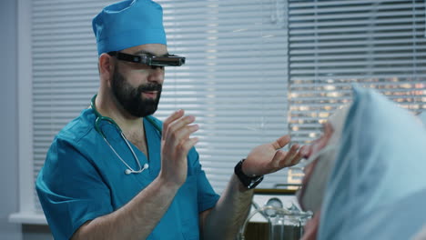 doctor consulting patient in hospital