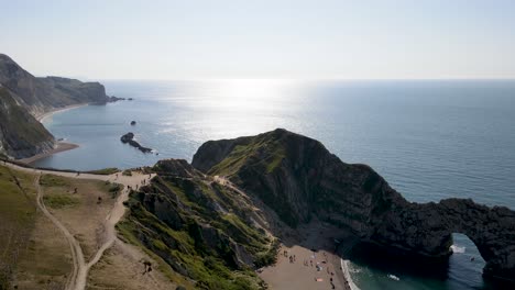 durdle door in jurassic coast near lulworth in dorset, england