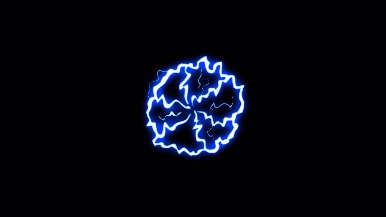 Blue Electric Energy Burst with Swirling Lightning Effect