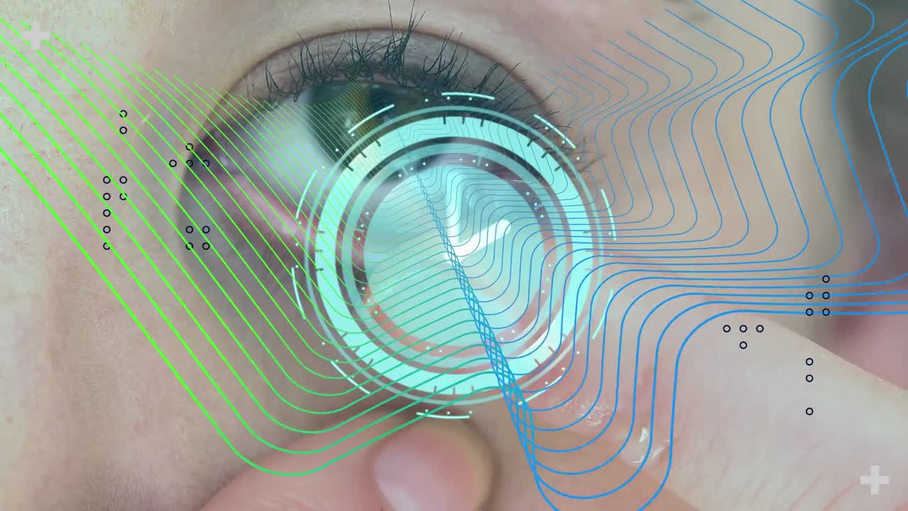 animación del reloj moviéndose sobre el ojo