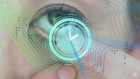 animación del reloj moviéndose sobre el ojo