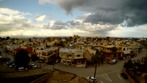 medieval old town from the height of the fortress walls, famagusta, cyprus