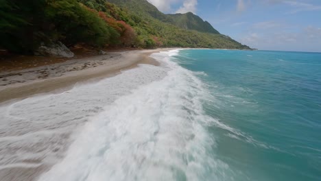 Secluded-and-pristine-tropical-beach-in-Caribbean,-Playa-San-Rafael