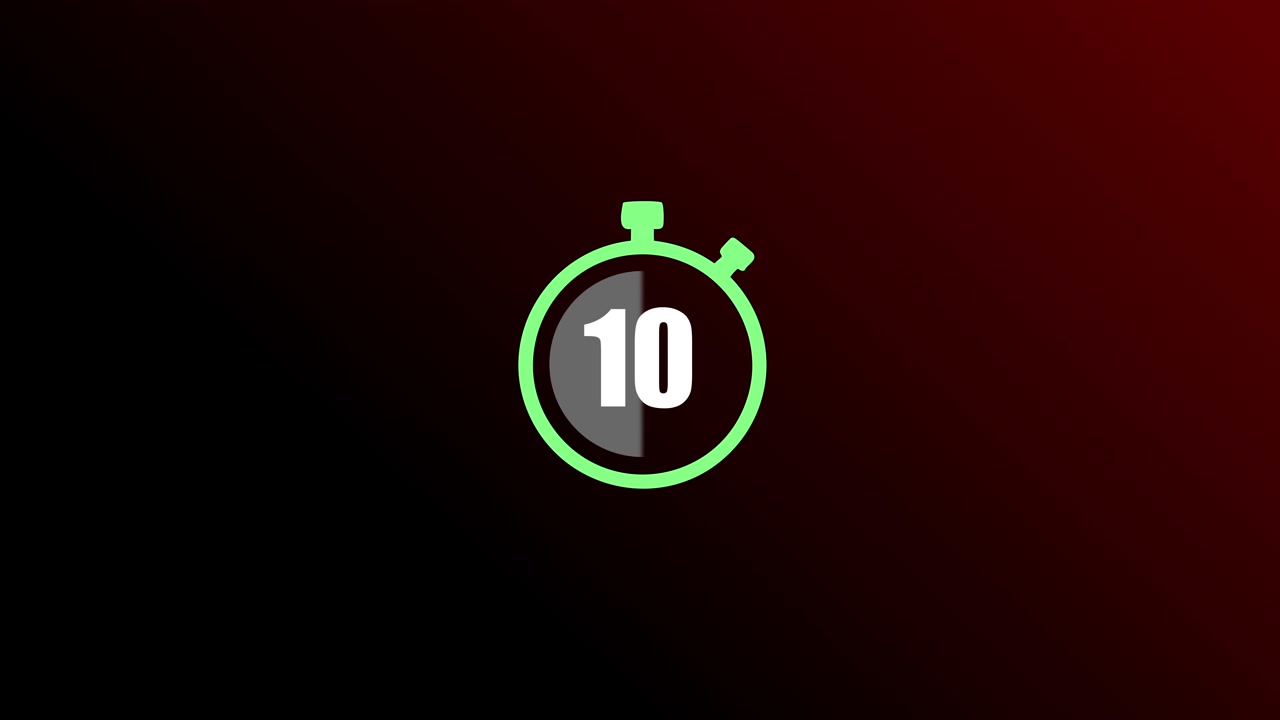 Animated 20 Second Countdown Timer with Stopwatch Icon