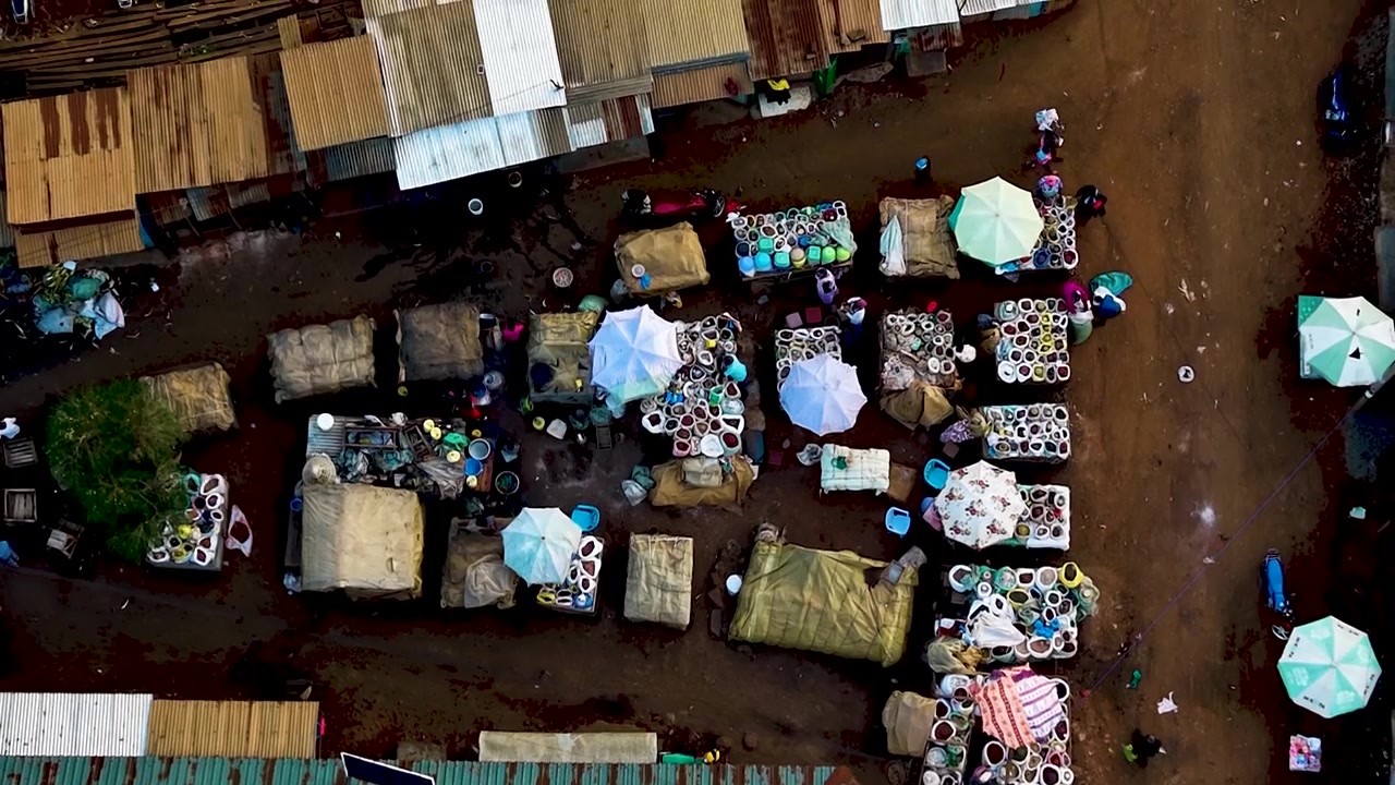 Rural settlement kenya kibera township soweto neighborhood village in kenya. poor roads and market kenya