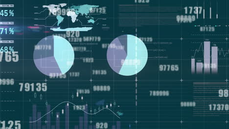 Animation-of-financial-data-processing-on-dark-background