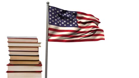 Amerikanische-Flagge-Mit-Büchern