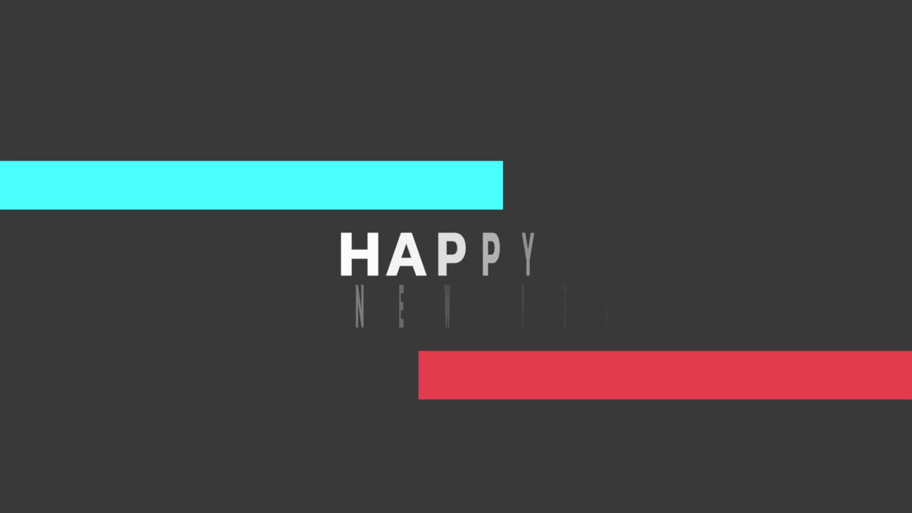 feliz año nuevo con líneas rojas y azules en degradado moderno negro