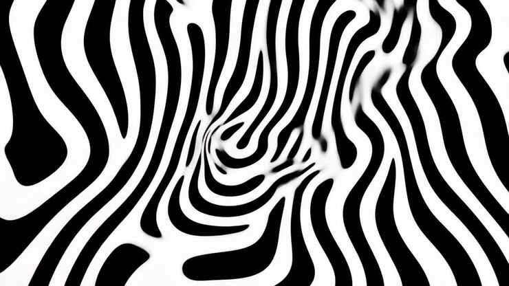 Linee ondulate astratte in bianco e nero creano un modello ipnotico
