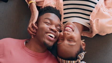 Above,-floor-and-happy-couple-laughing