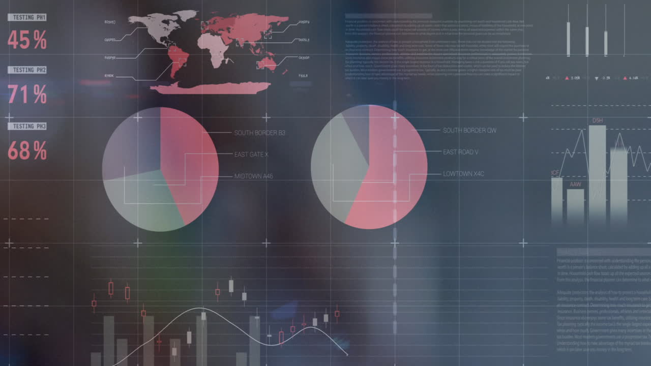 Animation of statistics and financial data processing over grid