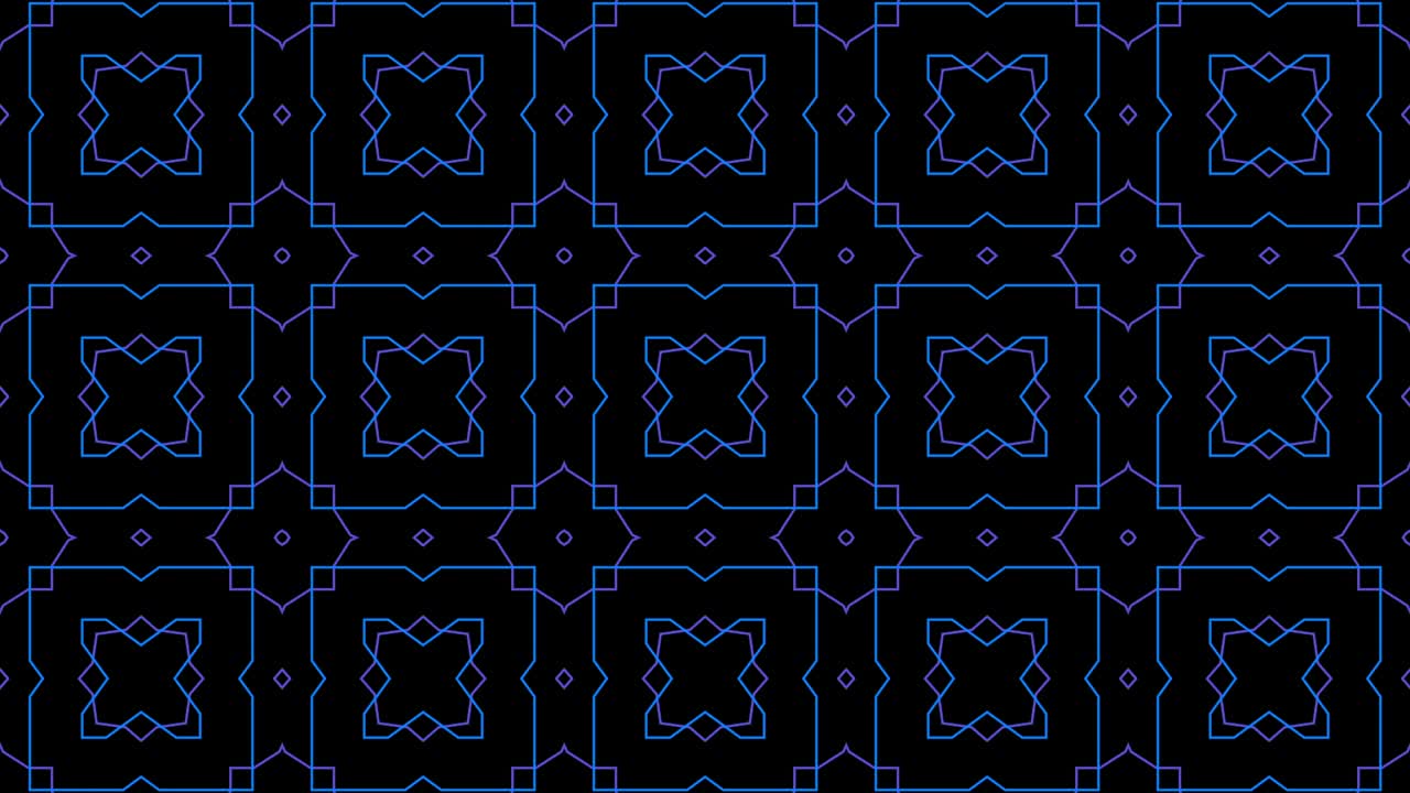 patrón animado decorativo con línea delgada azul y violeta. concepto de fondo de mosaico gráfico de movimiento sin costuras