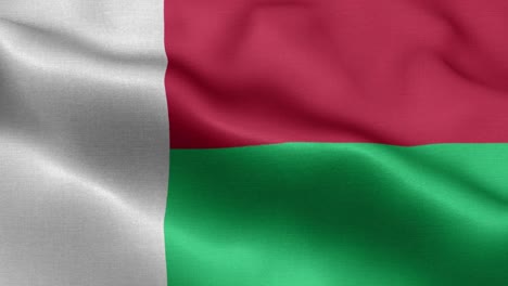 ondeando la bandera nacional de madagascar en bucle 4k