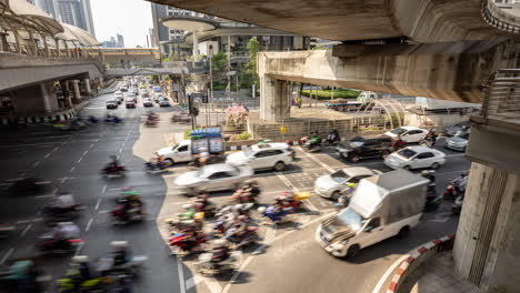 timelapse of rush hour traffic in central bangkok